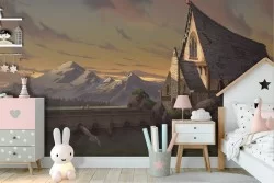 Carta da Parati illustrazione casa fantasy dark