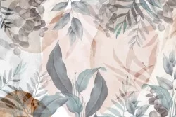 Wallpaper living room leaves nature design