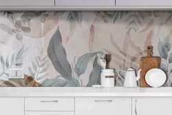 Wallpaper design stylized leaves abstract nature