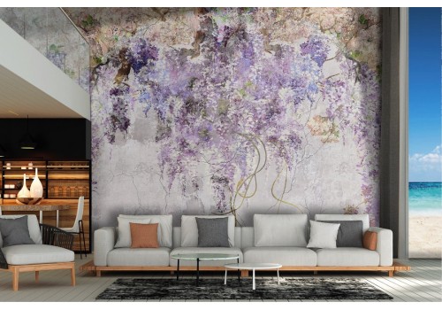 Cement Flowers Nature Vintage Wallpaper 2