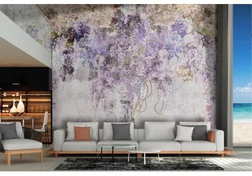 Cement Flowers Nature Vintage Wallpaper 2