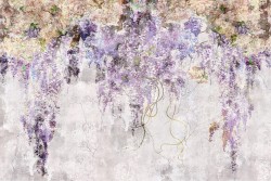 Carta da Parati Design e Stili Flora e Fauna Superfici e Texture Cemento Fiori Natura Vintage