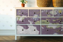 Cement Wallpaper Flowers Leaves