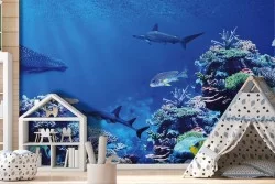 Underwater marine nature wallpaper with fish and corals-0114