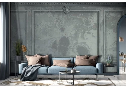 Carta da Parati boiserie vintage superficie finto muro-0122