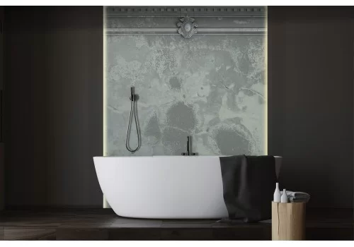 Carta da Parati boiserie vintage superficie finto muro-0122 2