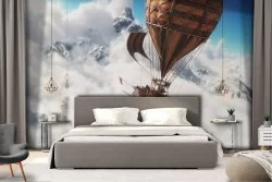 Carta da Parati Montagna Fantasy e Dark Razzi aerei mongolfiere