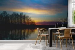 Wallpaper landscape forest on lake-0123