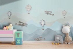 Wallpaper Landscapes Rockets airplanes hot air balloons