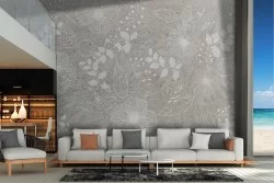 Vintage Nature Flowers Leaves Wallpaper