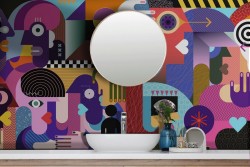 Carta da Parati Astratta Dipinti e Acquerelli