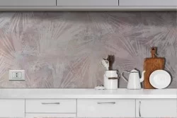 Tropical leaves dove-grey Wallpaper-0150