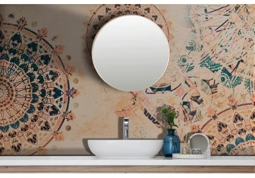 Orange Eastern Mandala Wallpaper Design-0157 2