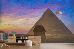 Desert Oasis Wallpaper Paintings and Watercolors