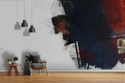 Modern wallpaper decoration in blue and red color-0161