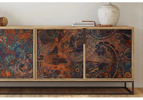 Vintage Wallpaper Decoration Red Flowers-0163