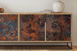 Vintage Wallpaper Decoration Red Flowers-0163