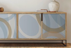 Geometric decoration wallpaper blue circles-0166