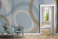 Geometric decoration wallpaper blue circles-0166