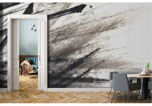 Modern design wallpaper stripes color black grey-0168