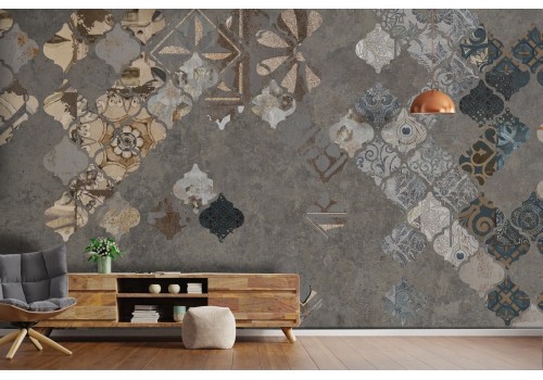 Wallpaper tiles and cement vintage decoration-0171 2