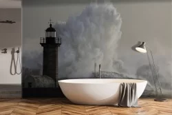 Wallpaper wave landscape lighthouse-0172