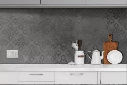 Carta da Parati geometria vintage grigio-0178