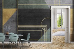Geometric gold wallpaper decoration-0181