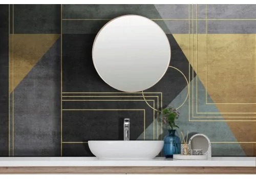 Geometric gold wallpaper decoration-0181 2