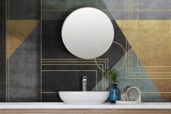 Geometric Luxury Wallpaper Stripes and Vintage Waves