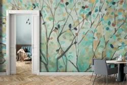 Wallpaper green nature painted tree-0182