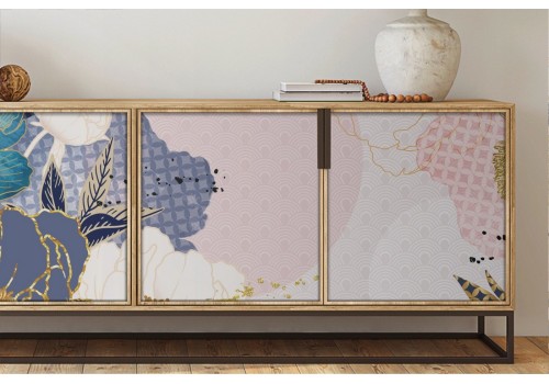 Wallpaper flowers gold, white and pink finishes nature-0184