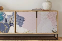 Carta da Parati fiori finiture oro bianco e rosa natura-0184