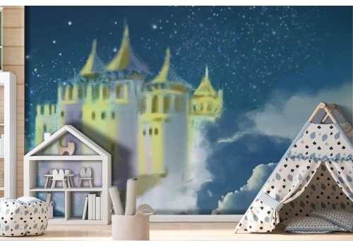 Carta da Parati castello fantasy camera bambini-0186