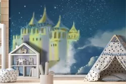 Carta da Parati castello fantasy camera bambini-0186
