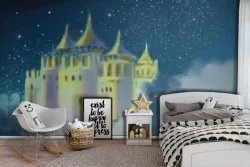Carta da Parati castello fantasy camera bambini-0186