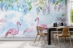Refined vintage nature flamingo wallpaper-0187