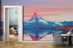 Wallpaper mountain landscape snow with lake-0188