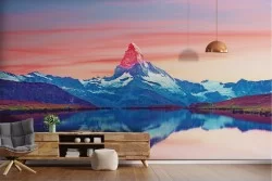 Wallpaper mountain landscape snow with lake-0188