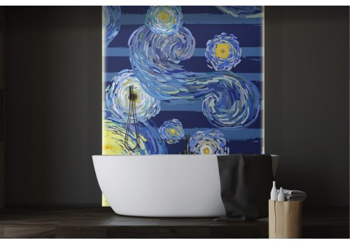 Starry Night Van Gogh Art Painting Wallpaper-0189 2