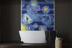 Starry Night Van Gogh Art Painting Wallpaper-0189