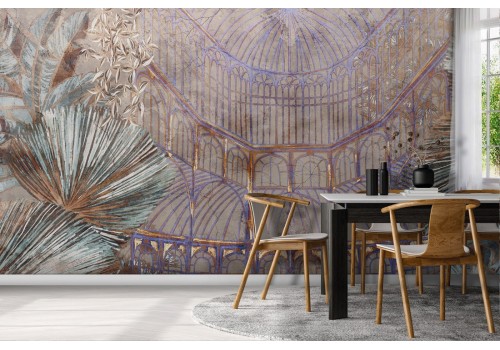 Tropical Greenhouse Structure Decoration Vintage Wallpaper-0190 2