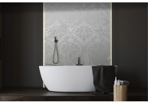 Damask wallpaper gray and black vintage waves-0191 2