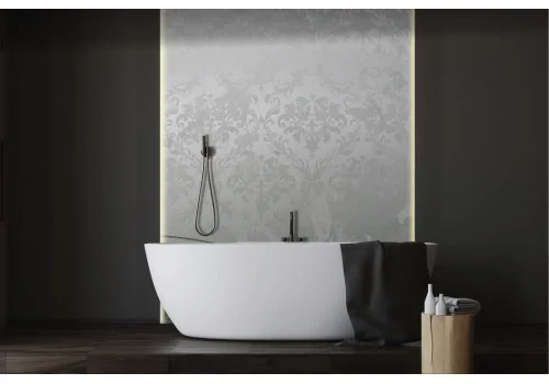 Damask wallpaper gray and black vintage waves-0191 2