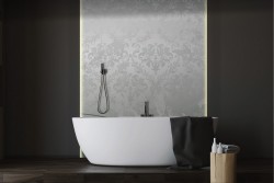 Damask wallpaper gray and black vintage waves-0191