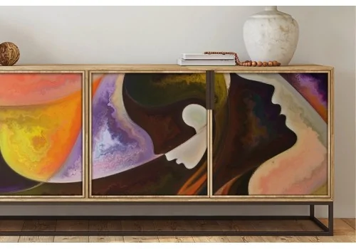 Abstract Art Wallpaper Painted Faces-0195