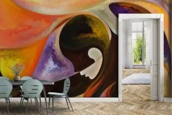 Abstract Art Wallpaper Painted Faces-0195