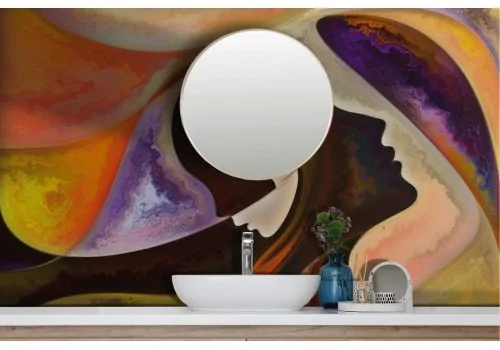 Abstract Art Wallpaper Painted Faces-0195 2