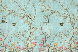 Carta da Parati Design e Stili Flora e Fauna animali Fiori Natura Vintage