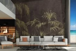 Vintage Tropical Leaves Wallpaper